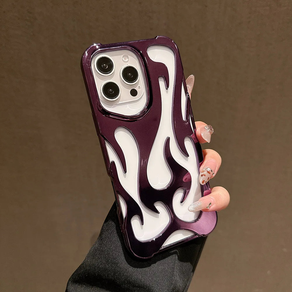 Fashion Hollowed Fire Flame iPhone Case