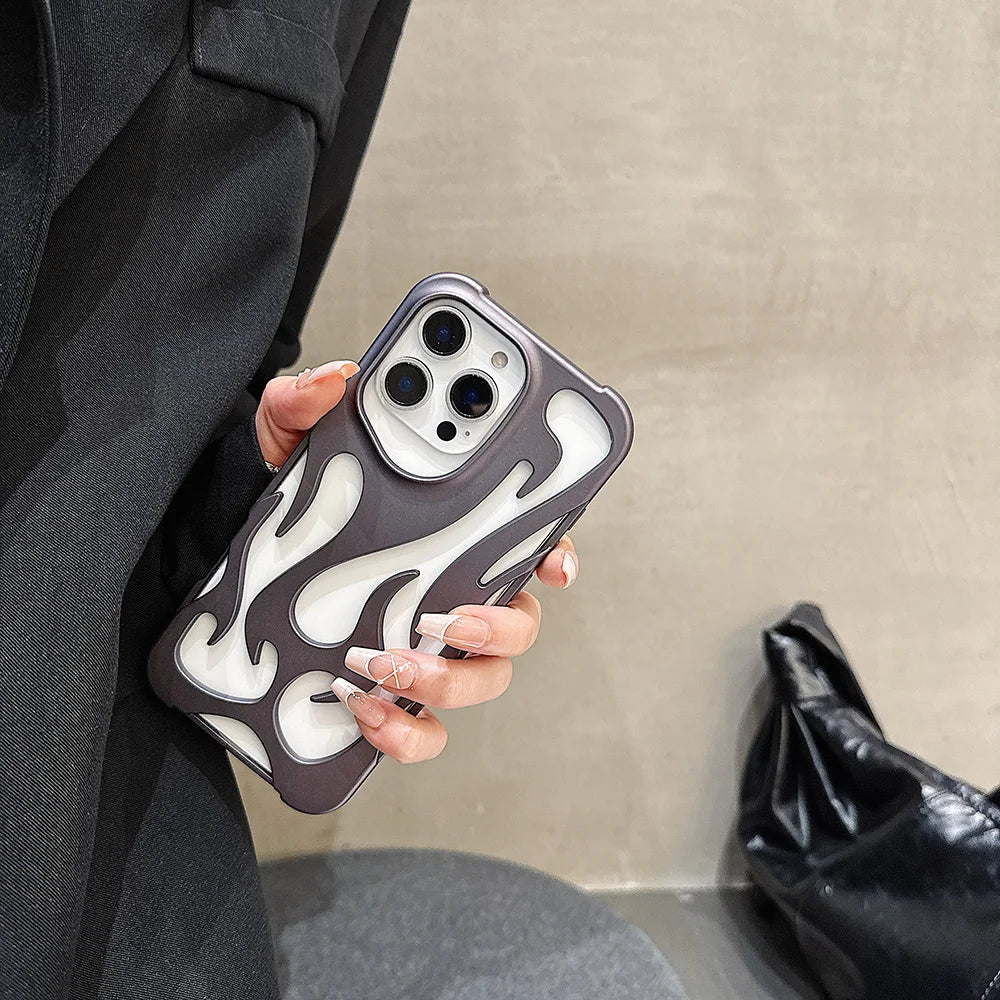 Fashion Hollowed Fire Flame iPhone Case