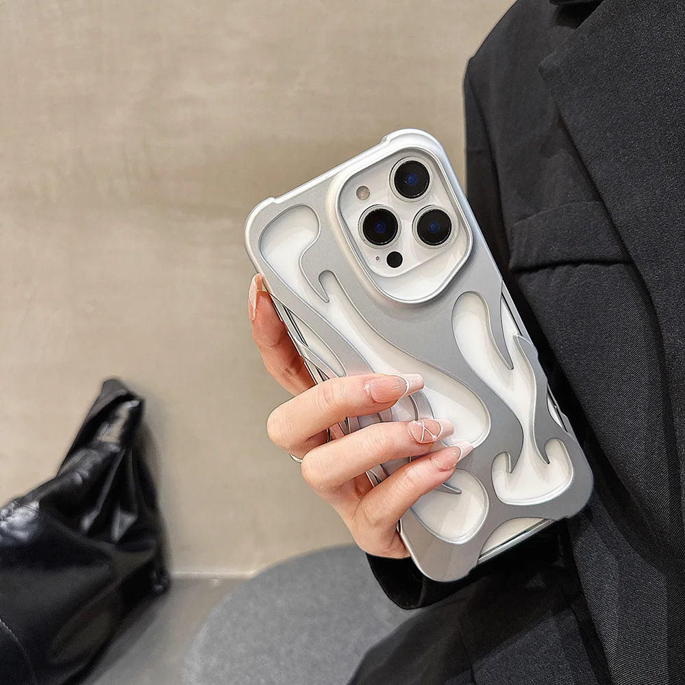 Fashion Hollowed Fire Flame iPhone Case